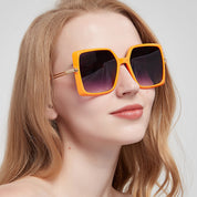 Trendige Sonnenbrille mit übergroßem Rahmen und quadratischem Metallausschnitt in 8 Farben