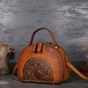 Retro Cowhide Ethnic Style Layered Shoulder Messenger Bag