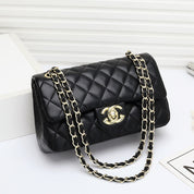Mode Leder Ringer Lock Catch Single Shoulder Crossbody Bag Handtasche