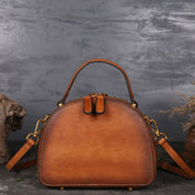 Retro Cowhide Ethnic Style Layered Shoulder Messenger Bag