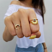 Fashion Sunflower Ray Ring