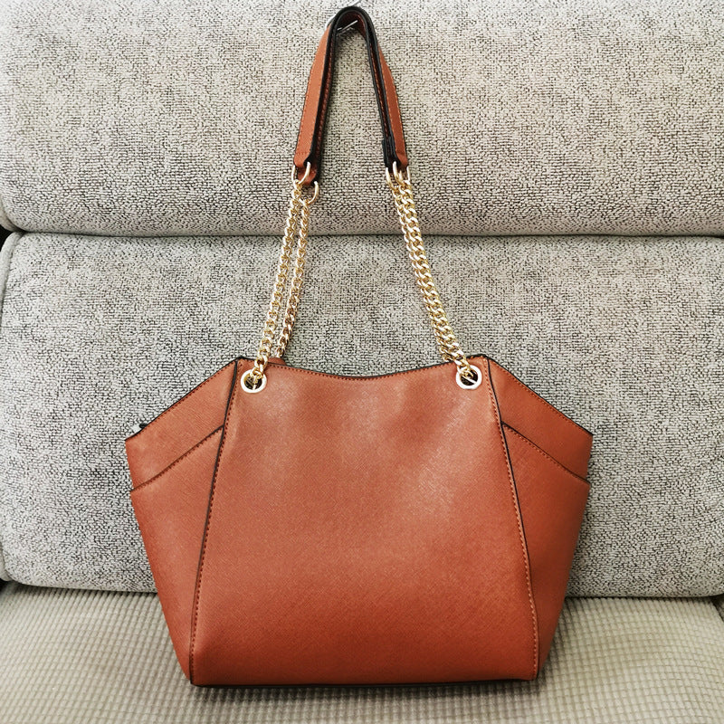 Cross pattern PU leather chain hand shoulder bag with chain