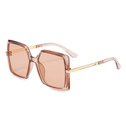 Trendige Sonnenbrille mit übergroßem Rahmen und quadratischem Metallausschnitt in 8 Farben
