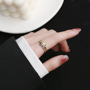 Twist punk irregular water ripple ring