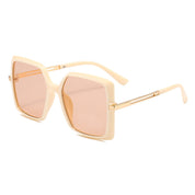 Trendige Sonnenbrille mit übergroßem Rahmen und quadratischem Metallausschnitt in 8 Farben