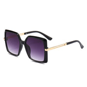 Trendige Sonnenbrille mit übergroßem Rahmen und quadratischem Metallausschnitt in 8 Farben