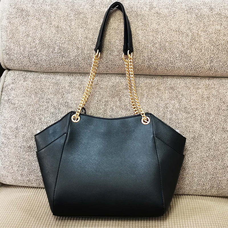Cross pattern PU leather chain hand shoulder bag with chain