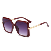 Trendige Sonnenbrille mit übergroßem Rahmen und quadratischem Metallausschnitt in 8 Farben