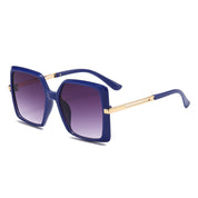 Trendige Sonnenbrille mit übergroßem Rahmen und quadratischem Metallausschnitt in 8 Farben
