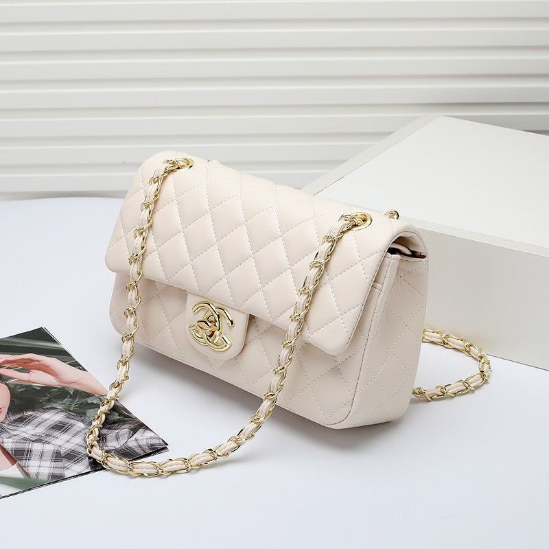 Mode Leder Ringer Lock Catch Single Shoulder Crossbody Bag Handtasche