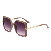 Trendige Sonnenbrille mit übergroßem Rahmen und quadratischem Metallausschnitt in 8 Farben