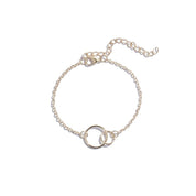 Leaf Double Ring Bangle Bracelet Combination 5-piece Set