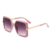Trendige Sonnenbrille mit übergroßem Rahmen und quadratischem Metallausschnitt in 8 Farben