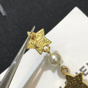 Luxuriöse Ohrringe mit Perlen-Strass-Stern-Anhänger