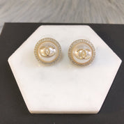 Exquisite runde Strass-Ohrringe