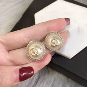 Exquisite runde Strass-Ohrringe