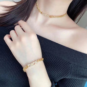 Fashion Rhinestone Letter Bracelet