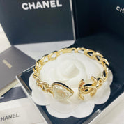 Fashion Heart Double C Open Bracelet