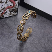 Classic Double G Sunflower Lion Head Charm Bracelet