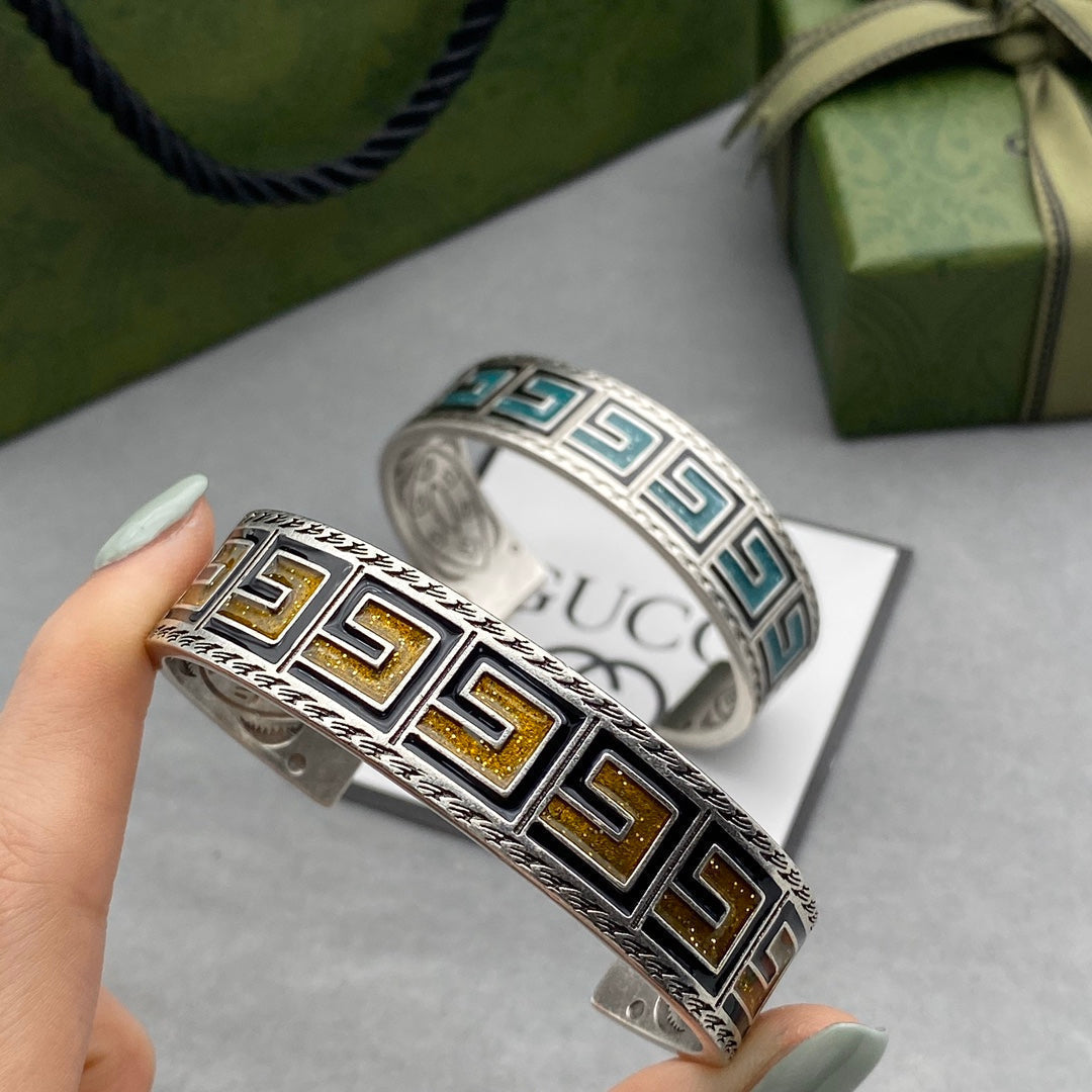Classic Vintage 2 Color Letter Bracelet