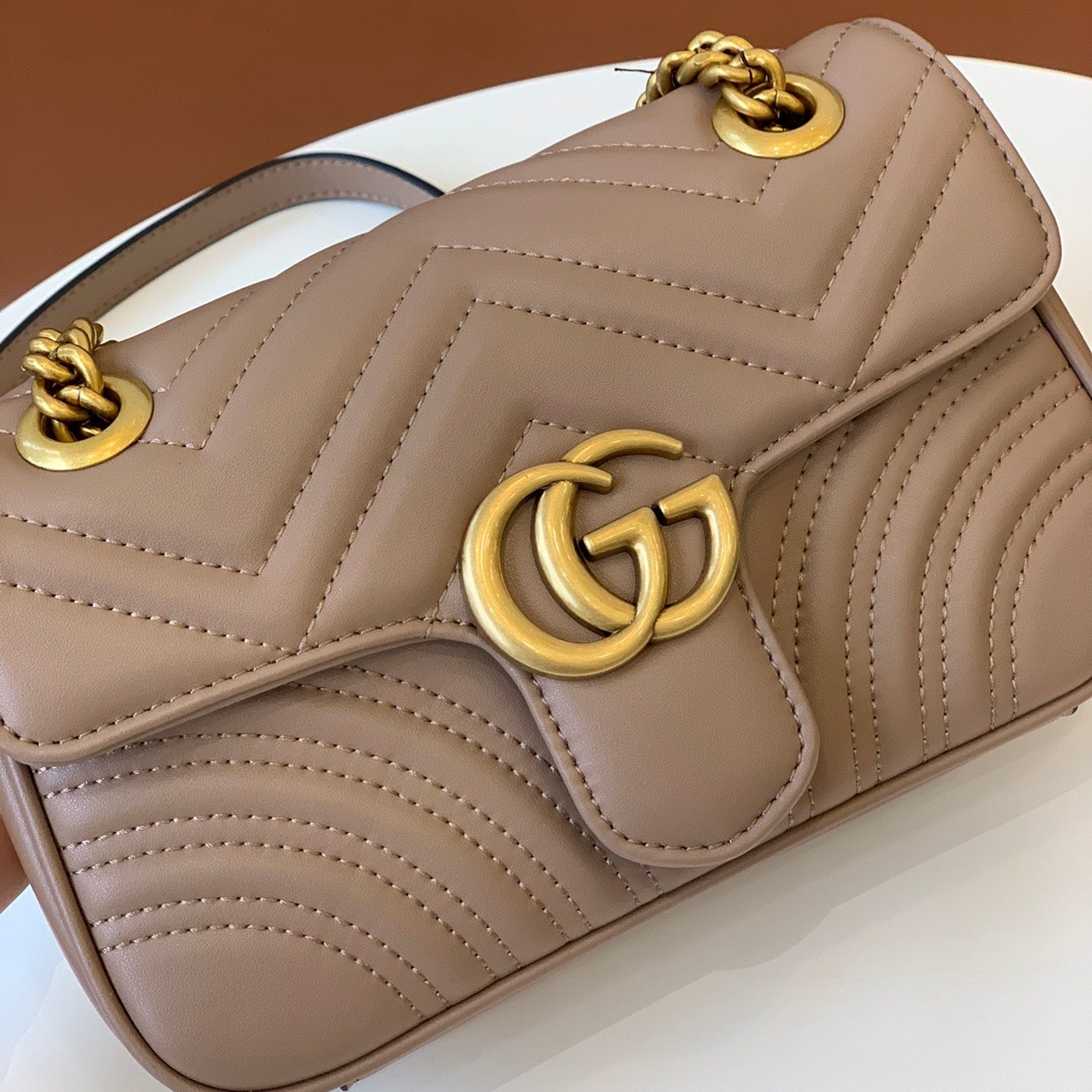 Fashion Women's Letter G locking Catch Wavy Leather Shoulder Bag Crossbody Bag