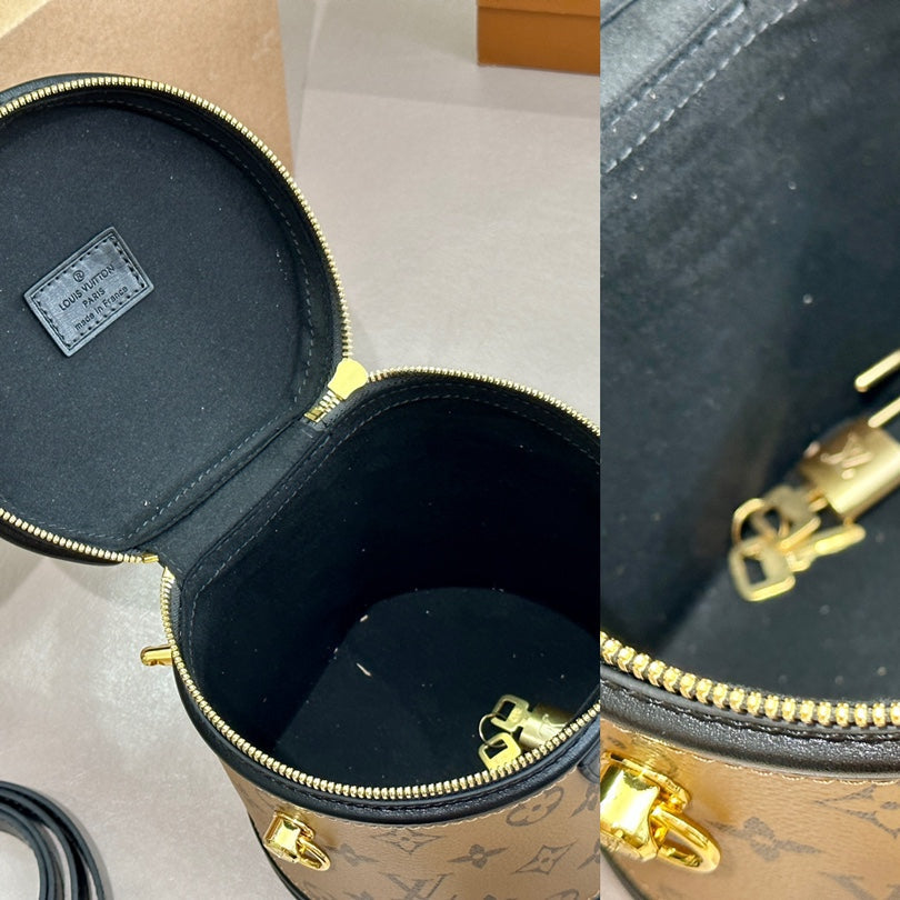 Modische Handtasche aus bedrucktem Leder mit buntem Riemen und Umhängetasche