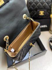 Kleine goldene Kugel Rhombus Leder Seil Kette Tasche Umhängetasche