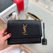 Klassische Double Sunset Ledertasche