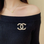 Klassische CC Strass-Perlen-Stern-Weinflaschen-Brosche
