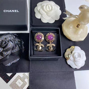 Mode CC Runde Strass Baumeln Ohrringe