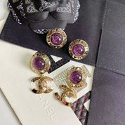 Mode CC Runde Strass Baumeln Ohrringe