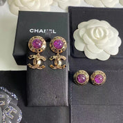 Mode CC Runde Strass Baumeln Ohrringe