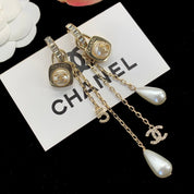 Mode CC Strass Perle Baumeln Ohrringe