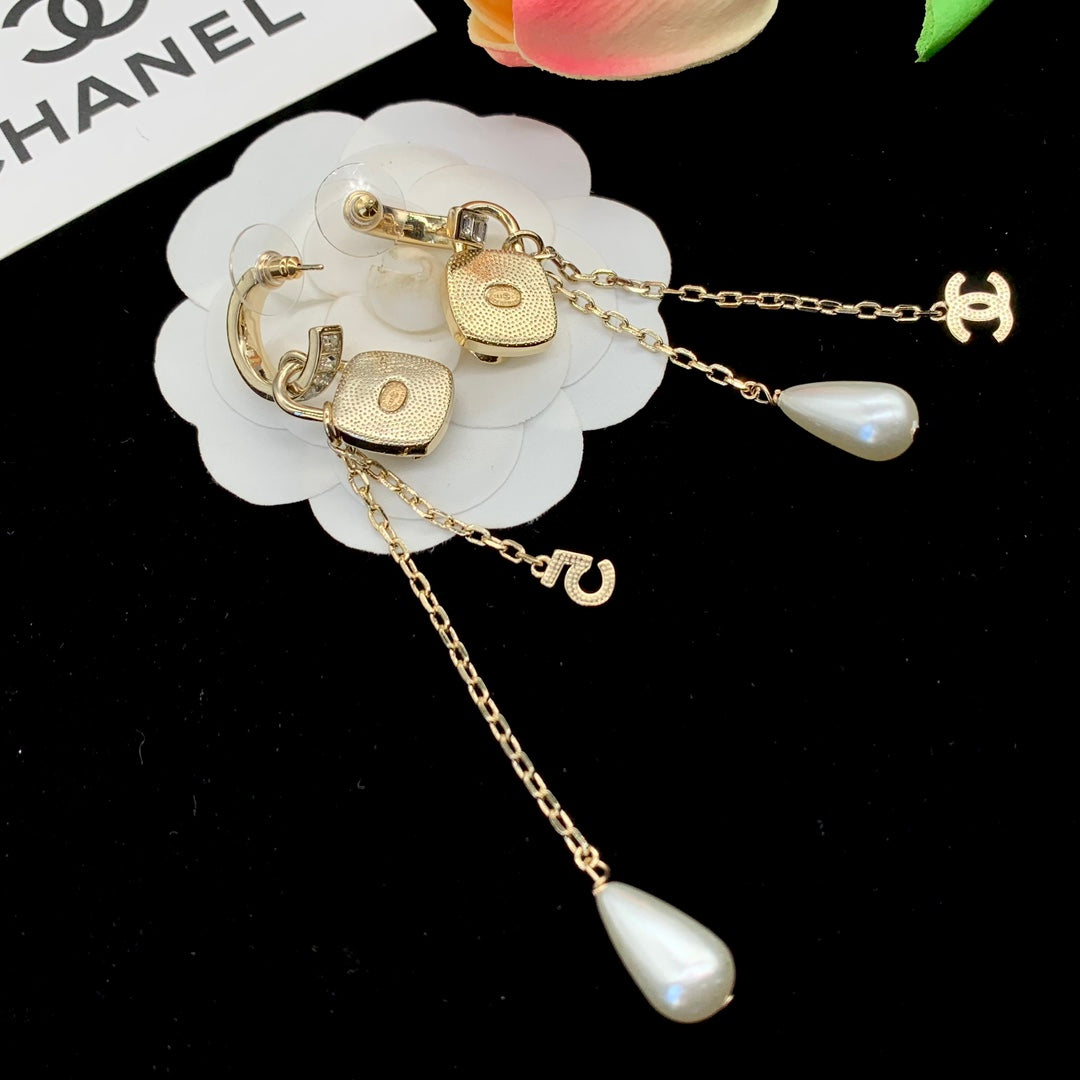 Mode CC Strass Perle Baumeln Ohrringe