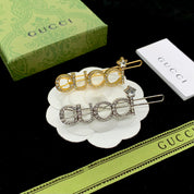 Fashion GG rhinestone letter hair clip
