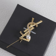 Mode YS Strass Perle Muster Brosche