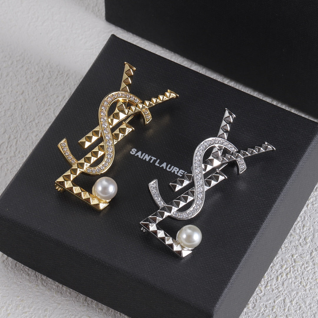 Mode YS Strass Perle Muster Brosche