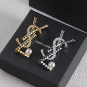 Mode YS Strass Perle Muster Brosche