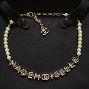 Fashion CC Pearl Rhinestone Letter Necklace