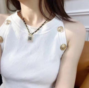 CC Square Pendant Necklace