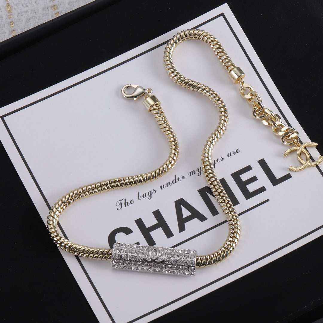 CC Cylinder Pendant Necklace