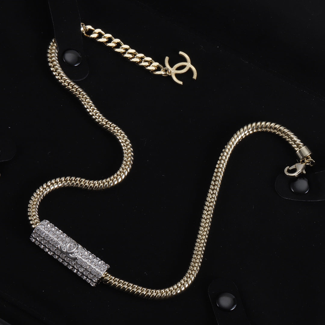 CC Cylinder Pendant Necklace