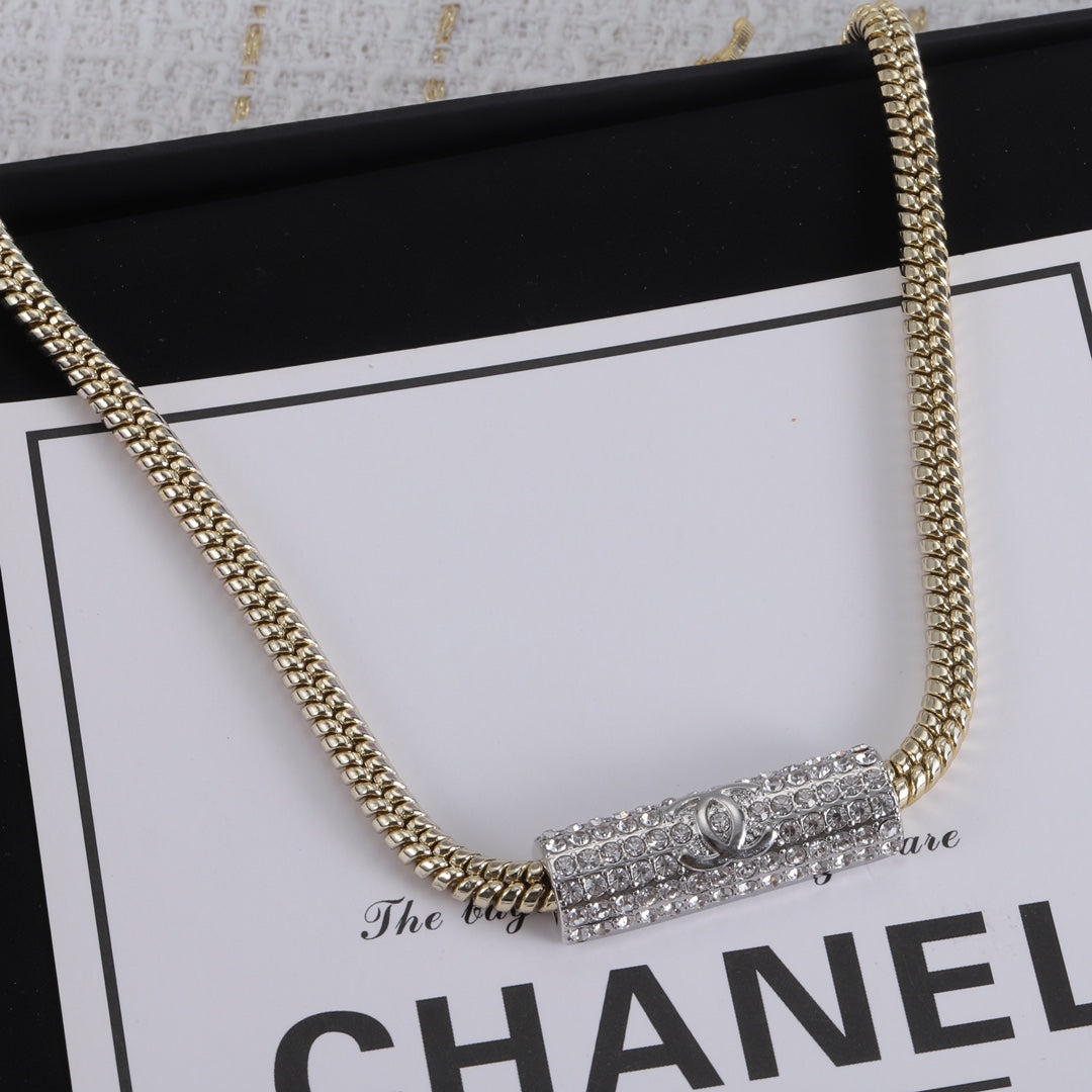 CC Cylinder Pendant Necklace