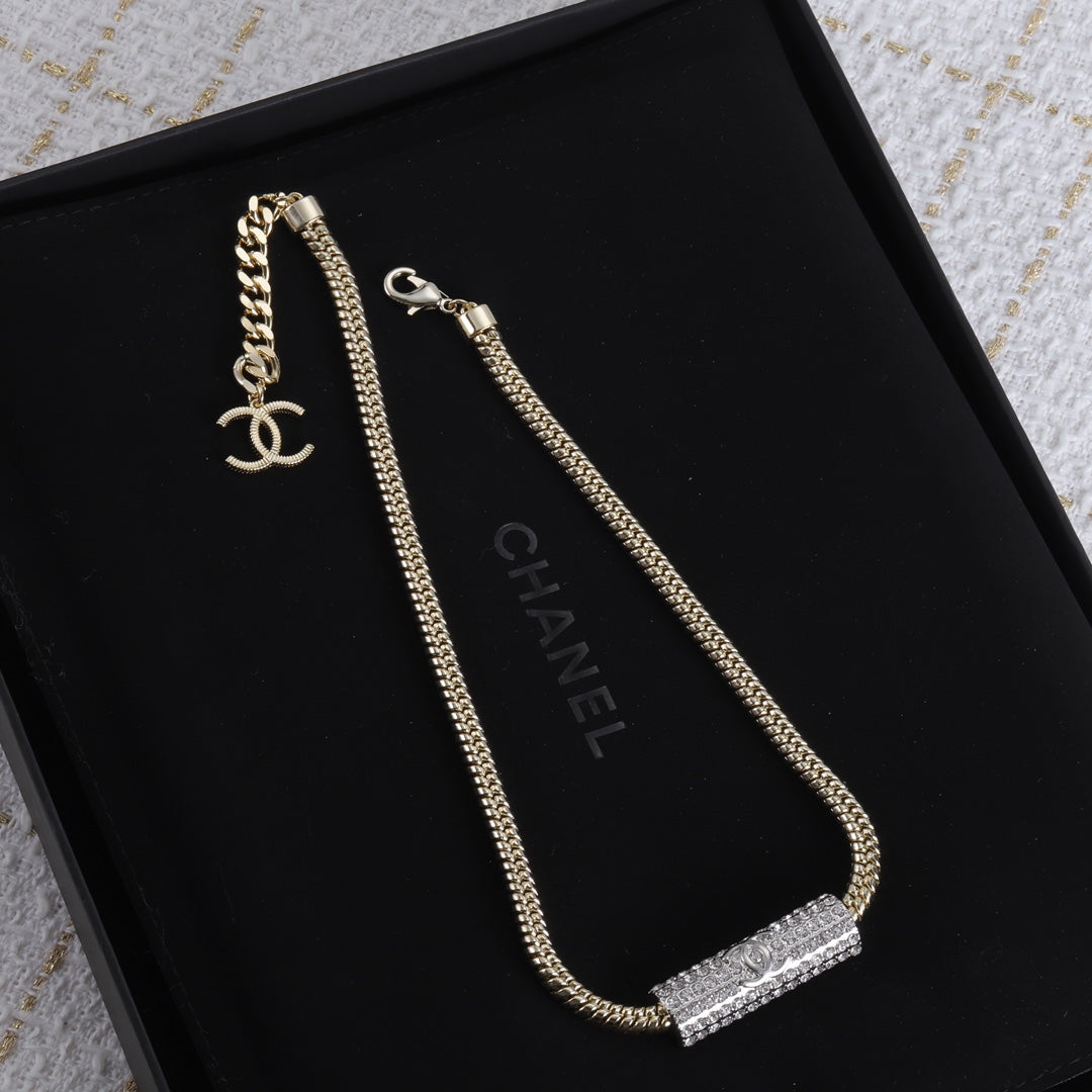 CC Cylinder Pendant Necklace