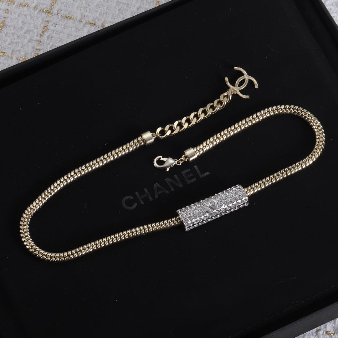 CC Cylinder Pendant Necklace