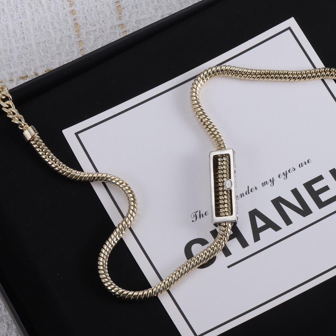 CC Cylinder Pendant Necklace