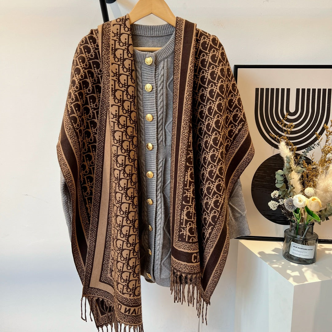 Fashion CD Schal mit diagonalen Streifen
