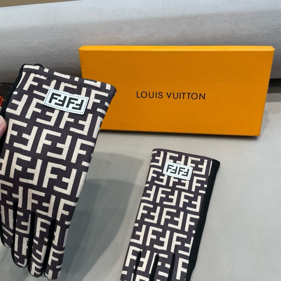 Classic FF letter jacquard gloves