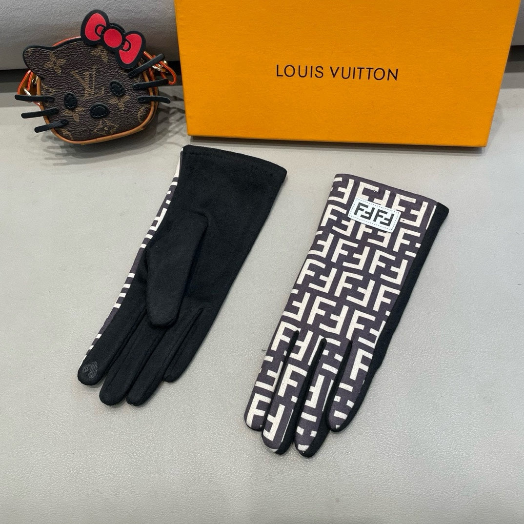 Classic FF letter jacquard gloves