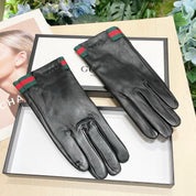 Fashionable GG letter embroidered bow gloves